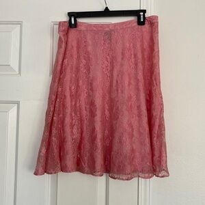 Sunny Taylor Y2K inspired lace pink a-line skirt.